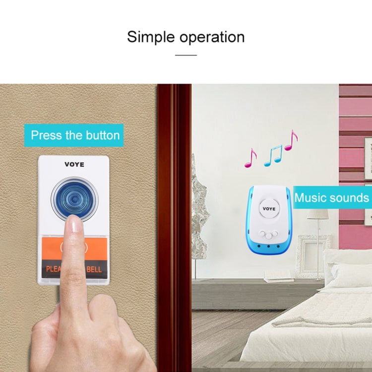 VOYE V009A Home Music Remote Control Wireless Doorbell with 38 Polyphony Sounds, US Plug, V009A VOYE V009A Home Music Remote Control Wireless Doorbell with 38 Polyphony Sounds, US Plug, V009A